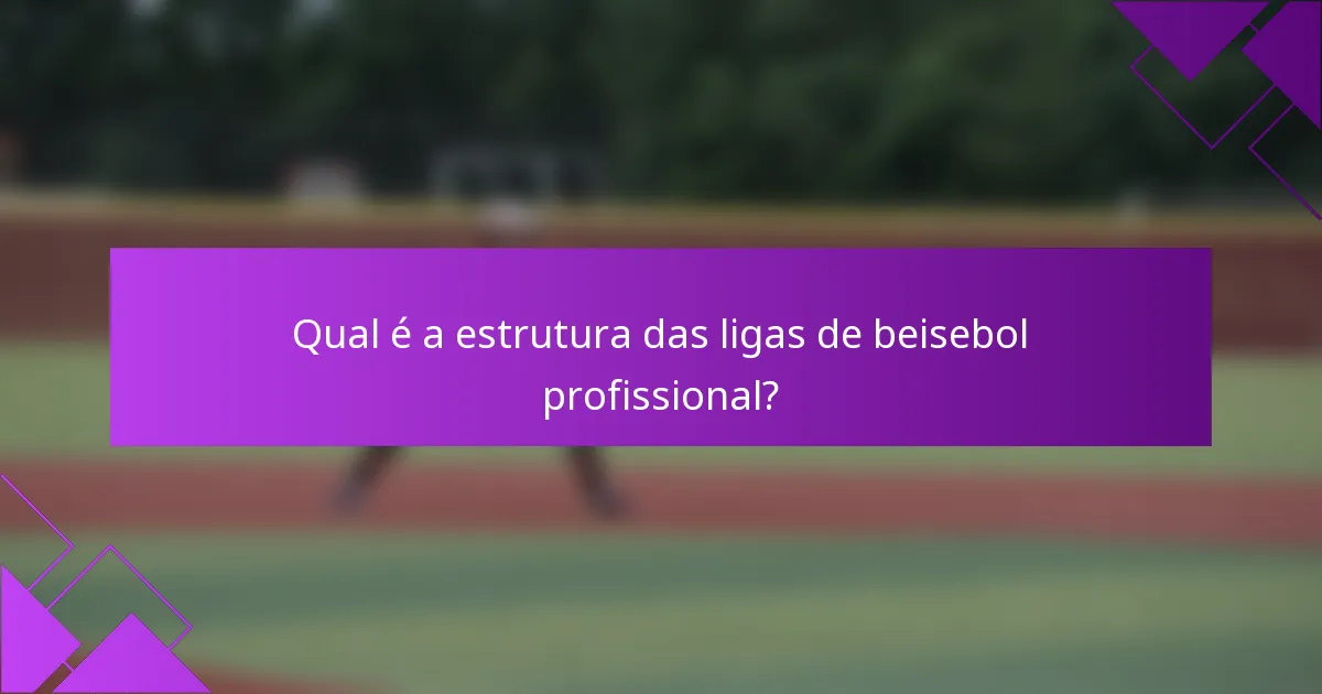 Qual é a estrutura das ligas de beisebol profissional?